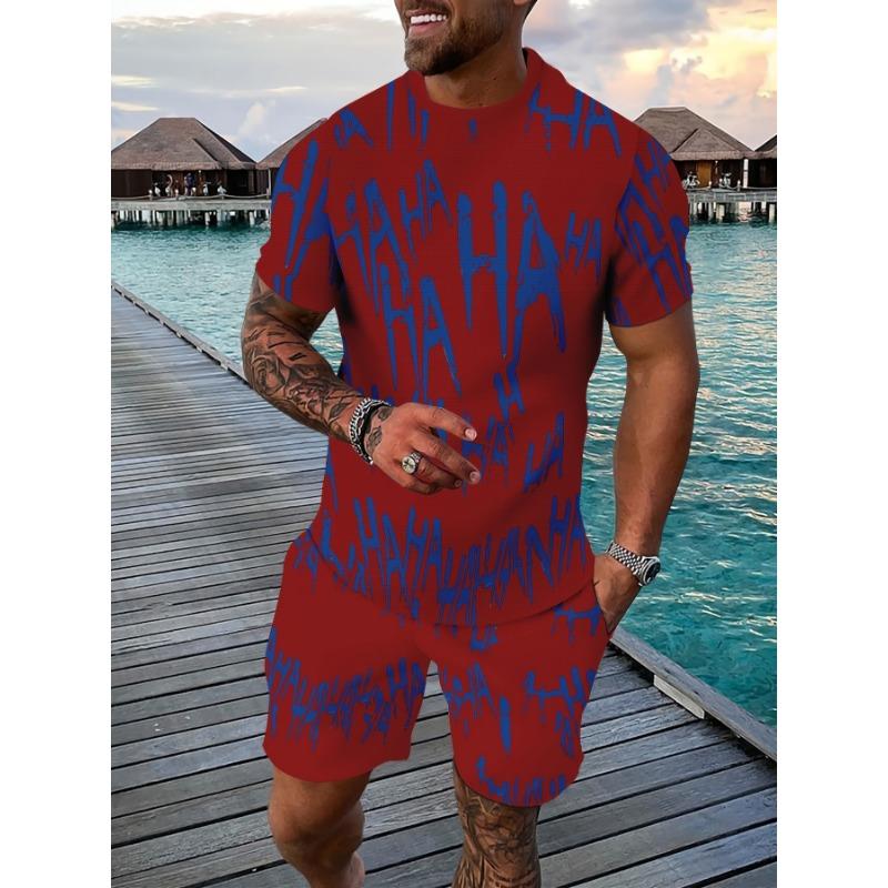 Casual Sports Suit Breathable Outdoor Men's T-shirt Shorts Summer 3D Printed Adult Suit