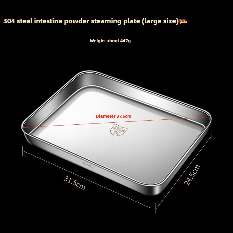 304 Stainless Steel Rectangle Tray Presentation Metal Food Serving Plate Rice Noodle Pan Home Dishes Storage Organizer