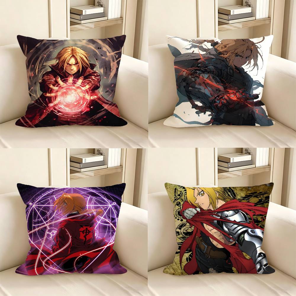 pc Anime Fullmetal Alchemist Pillow Case Fashion Square Pillowcase Bedroom Sofa Room Ins Decoration Leisure