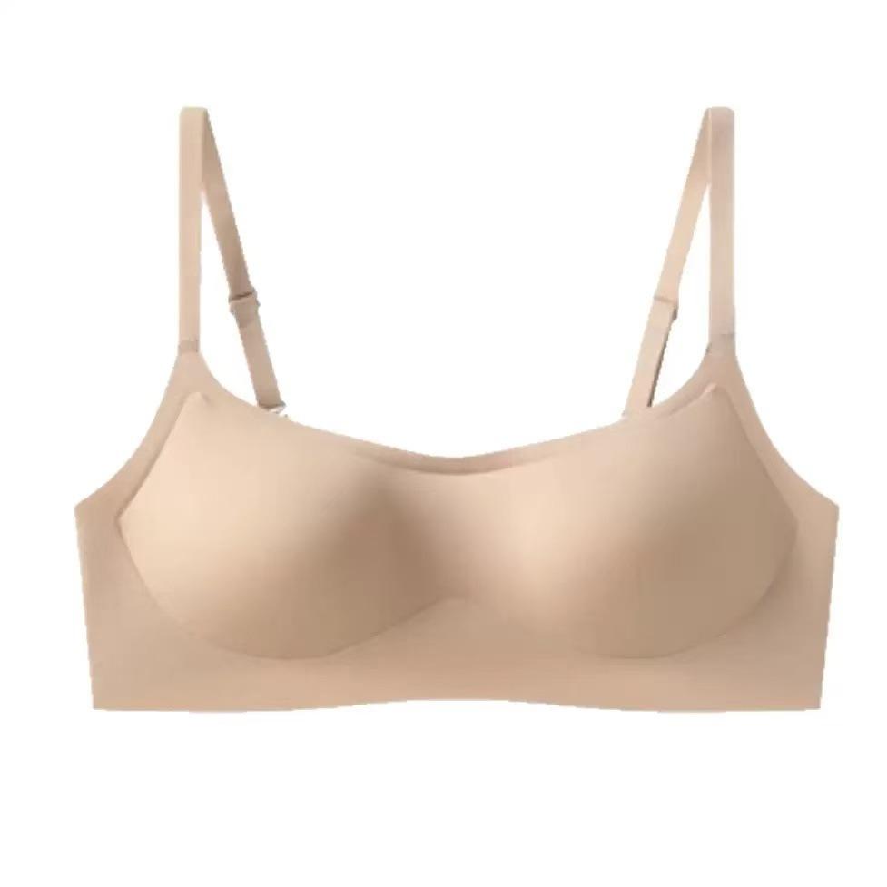 Xiaohongshu popular thin shoulder strap low neck foundation non-marking small chest gathering underwear women's no steel ring invisible bra cover