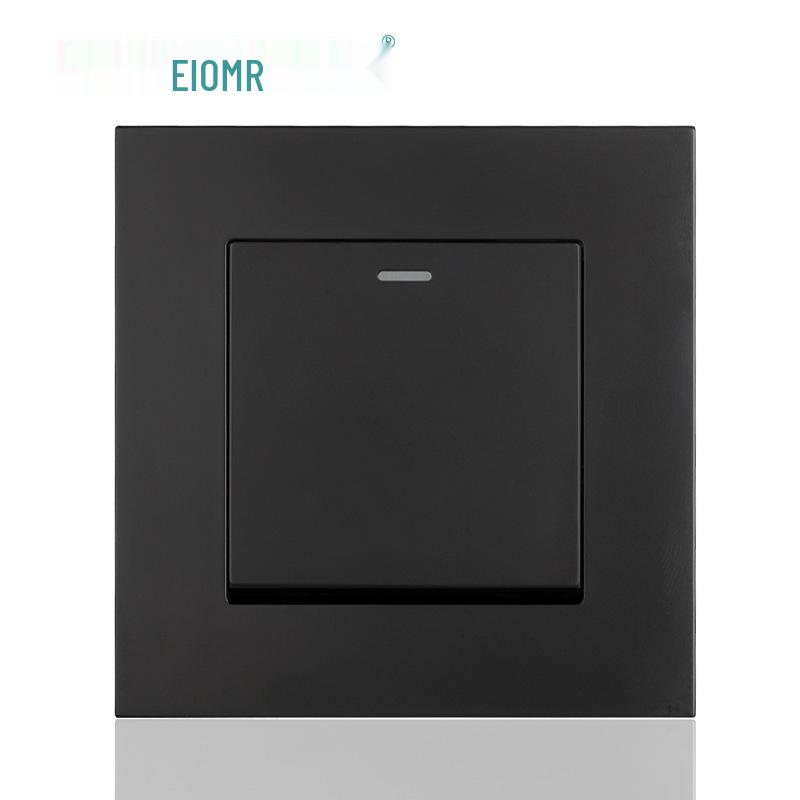 Black 16A German Standard Socket Panel with Double USB + Type C, Concealed European Installation