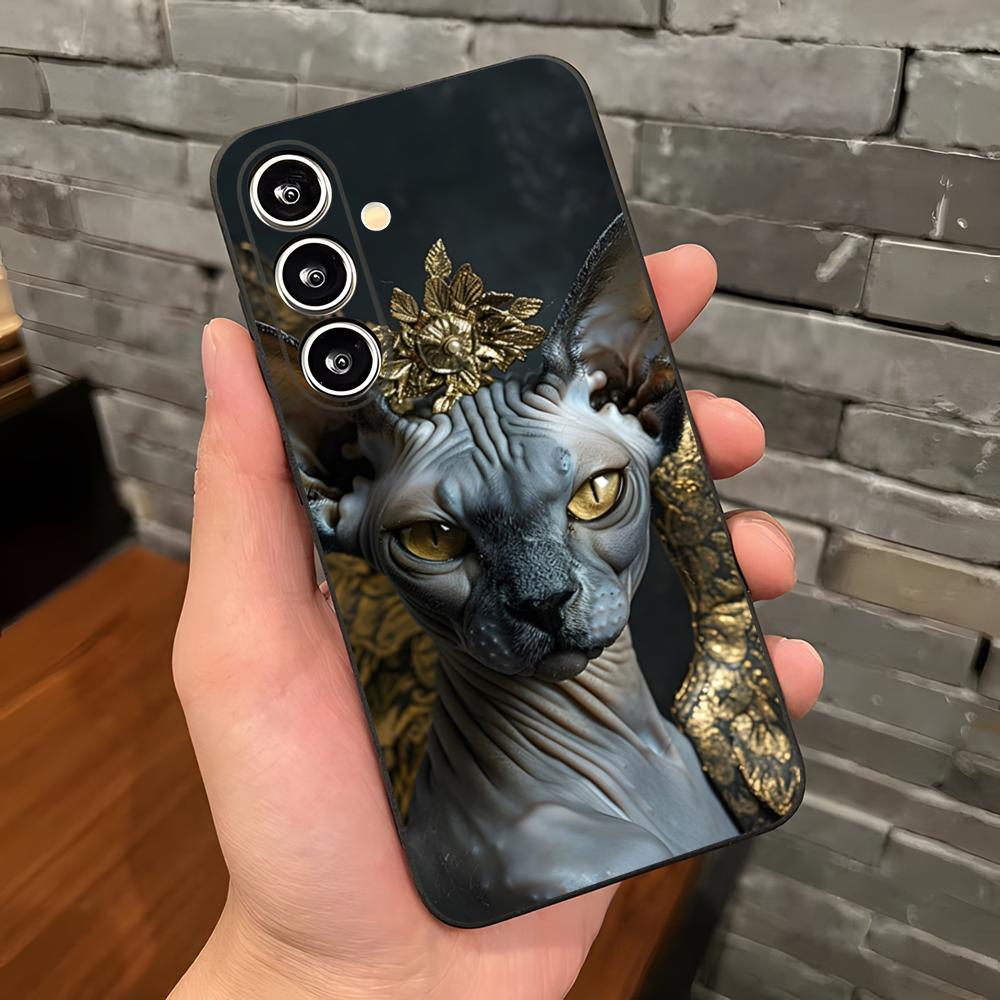 

Sphynx Cat Phone Case For Samsung A25 A13 A33 5G A54 A36 A35 A56 A52 A14 Shockproof Soft Cover Samsung A12 4G