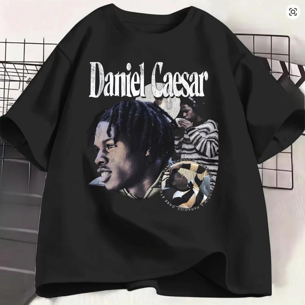 Summer Hot Sale Daniel Caesar Beach Hipster T-Shirt Y2K Unisex Trendy Hip Hop Round T-shirt Gothic Cotton Oversized T-shirts