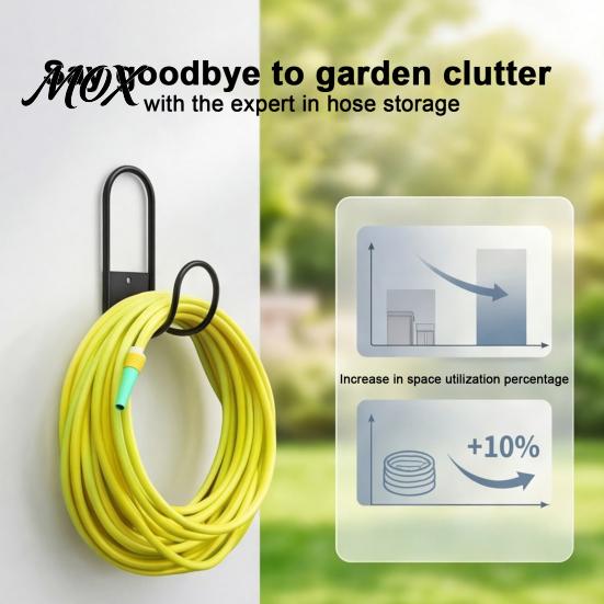 Garage Tool Organizer Heavy Duty Garden Hose Holder, Wall Mount Iron Water Indoor Cleaning Storage Hanger, Multi-functional Hook for Cables