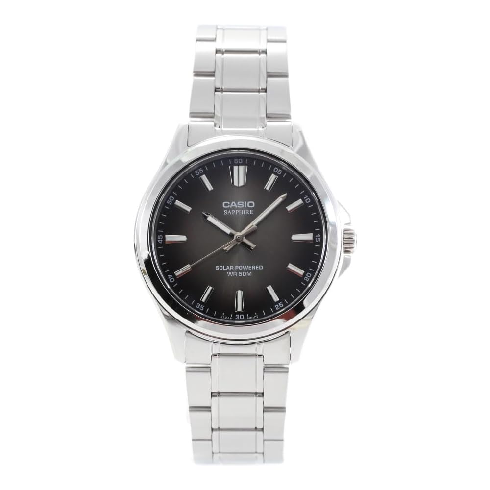Casio Standard MTS-RS100D-1A Analog Solar Men's Watch Stainless Steel Band Water Resistant