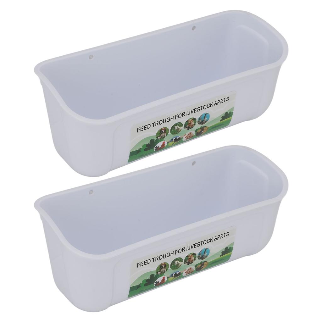 2PCS Hängen Geflügel Feeder Kunststoff Vieh Fütterung Trog für Huhn Gänse Schafe Hirsche Hund Weiß