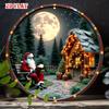 D Flat Piece Vintage Christmas Metal Wall Art Rustic Winter Decor for Home Cafe Garage Holiday Decoration
