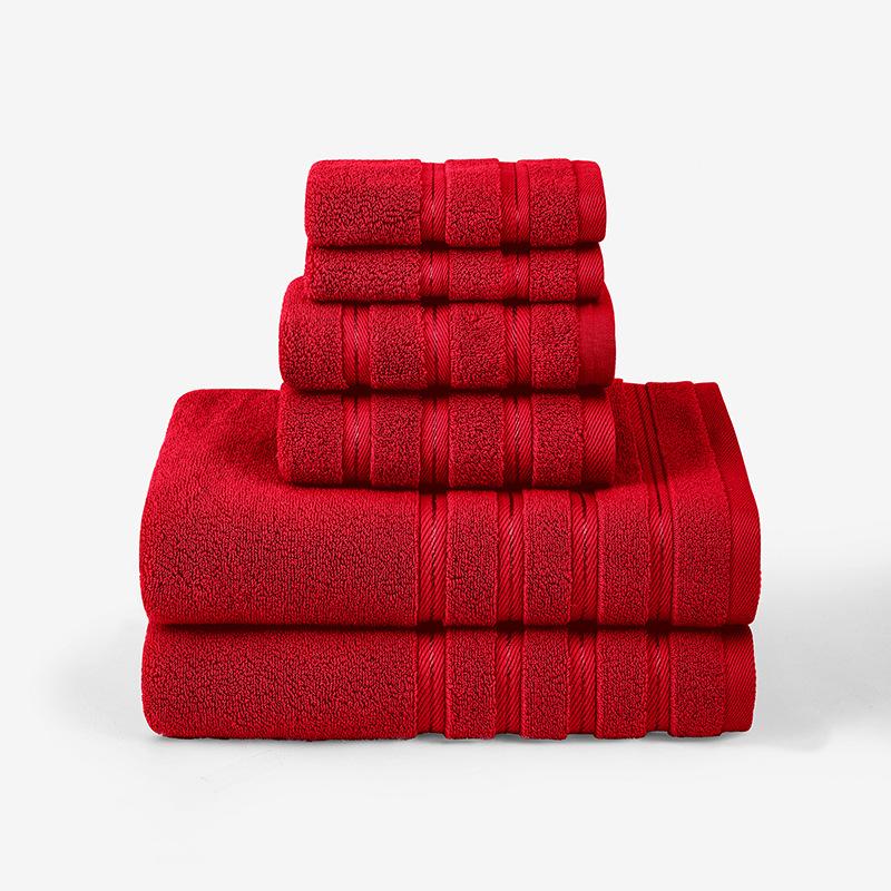 Plain Cotton Six-piece Set of Towels 22 Towels 2 Square Towels Can Be Embroidered