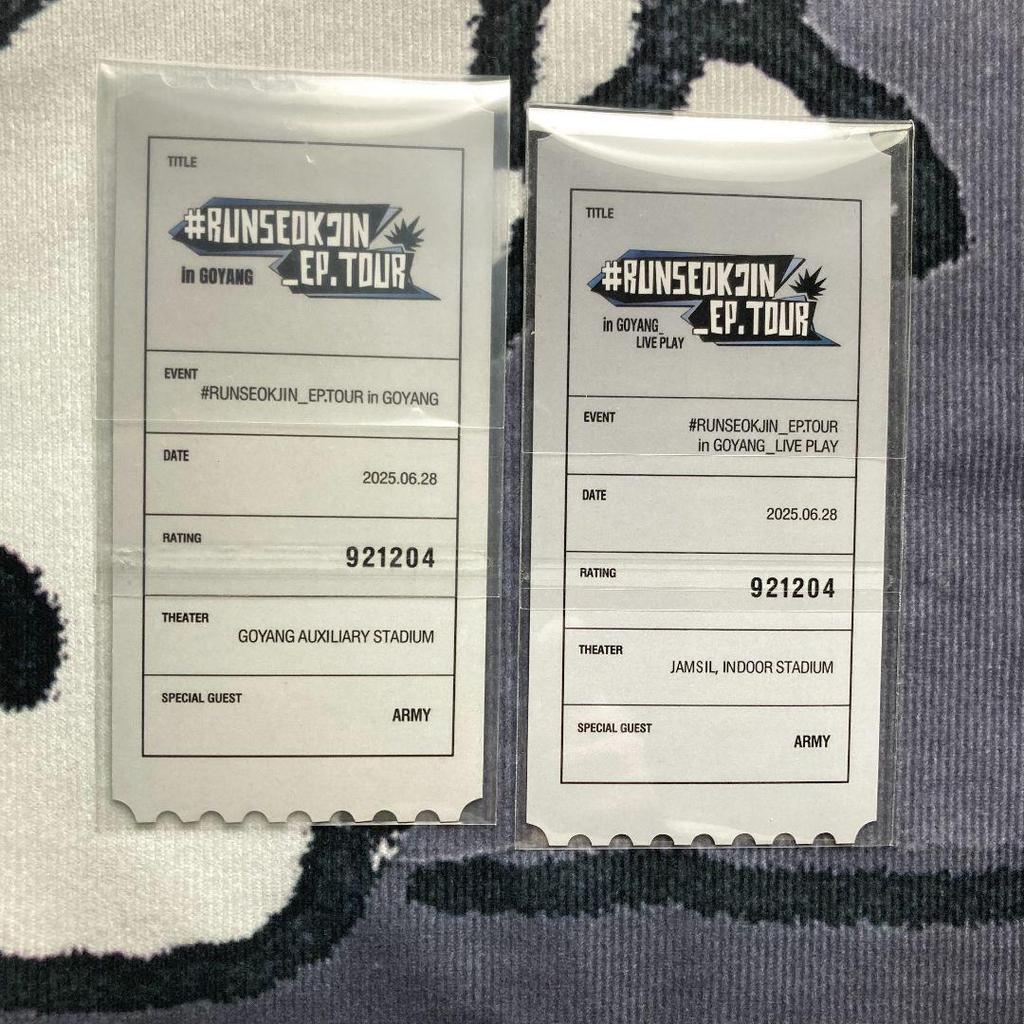 [USED] BTS 6/28 RUNSEOKJIN_EP Trading Card Jin 2 pieces