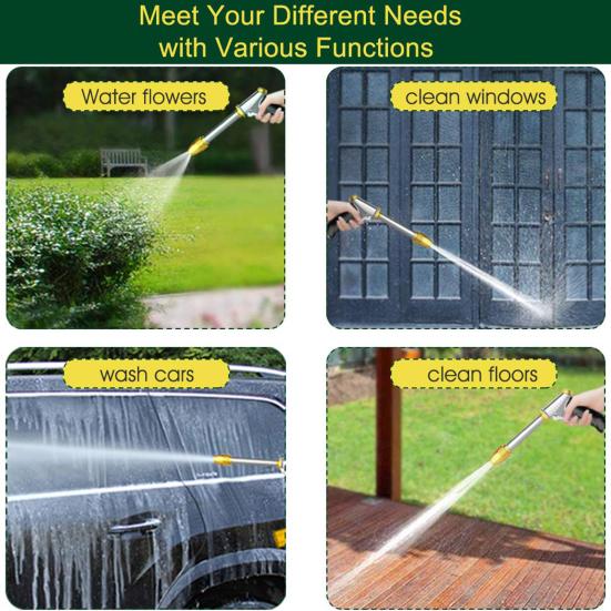 Water Hose Nozzle Long Rod Garden Hose Nozzle 360-degree Rotating Spray Quick Connector Leakproof Universal Metal Brass Sprayer Hose Nozzle