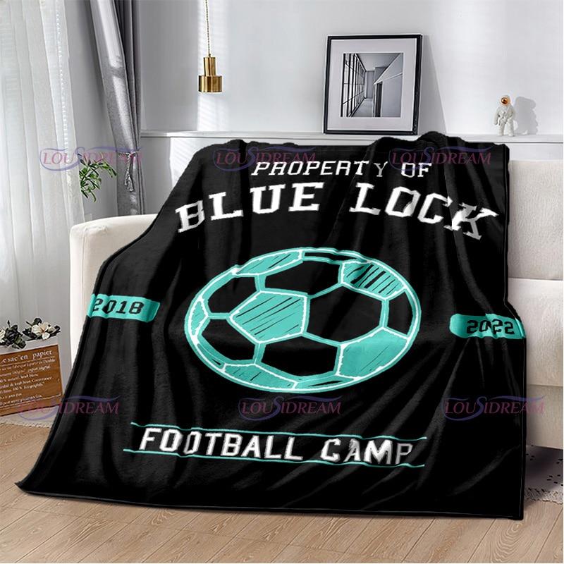 Manta con cierre azul de dibujos animados japoneses, manta cálida de felpa acogedora para el hogar, para cama, sofá, regalos ligeros para niños