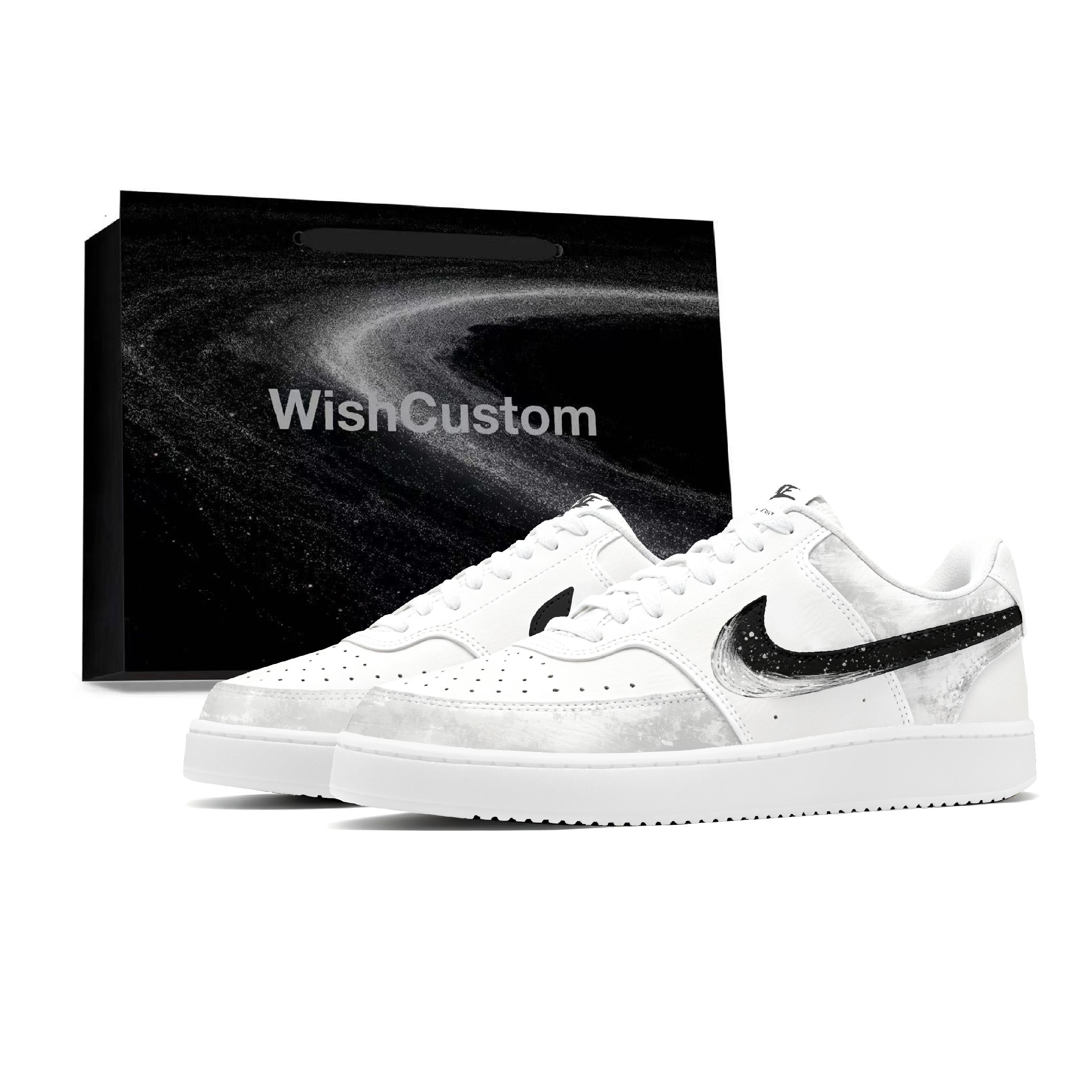 

Nike Court Vision 1 Smoke Mist Tracing Snow Slip Resistant Abrasion Resistant Low top Skateboard Shoes Unisex DH2987-101(Team1644-) 36.5