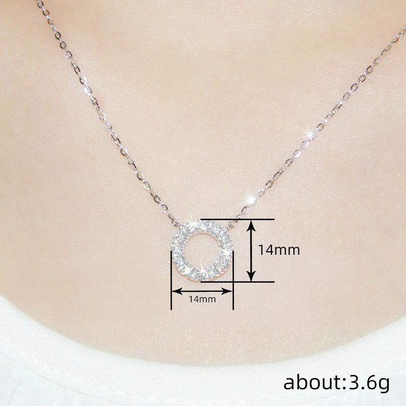 Ladies' Circular Pendant Necklace, Sparkling Design, Minimalist Circular Jewelry, Birthday Gift