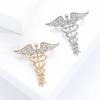 Super Beautiful Creative Rhinestone Angel Wing Snake Shaped Brooch, Elegant Men's and Women's Clothing Decoration Brooch