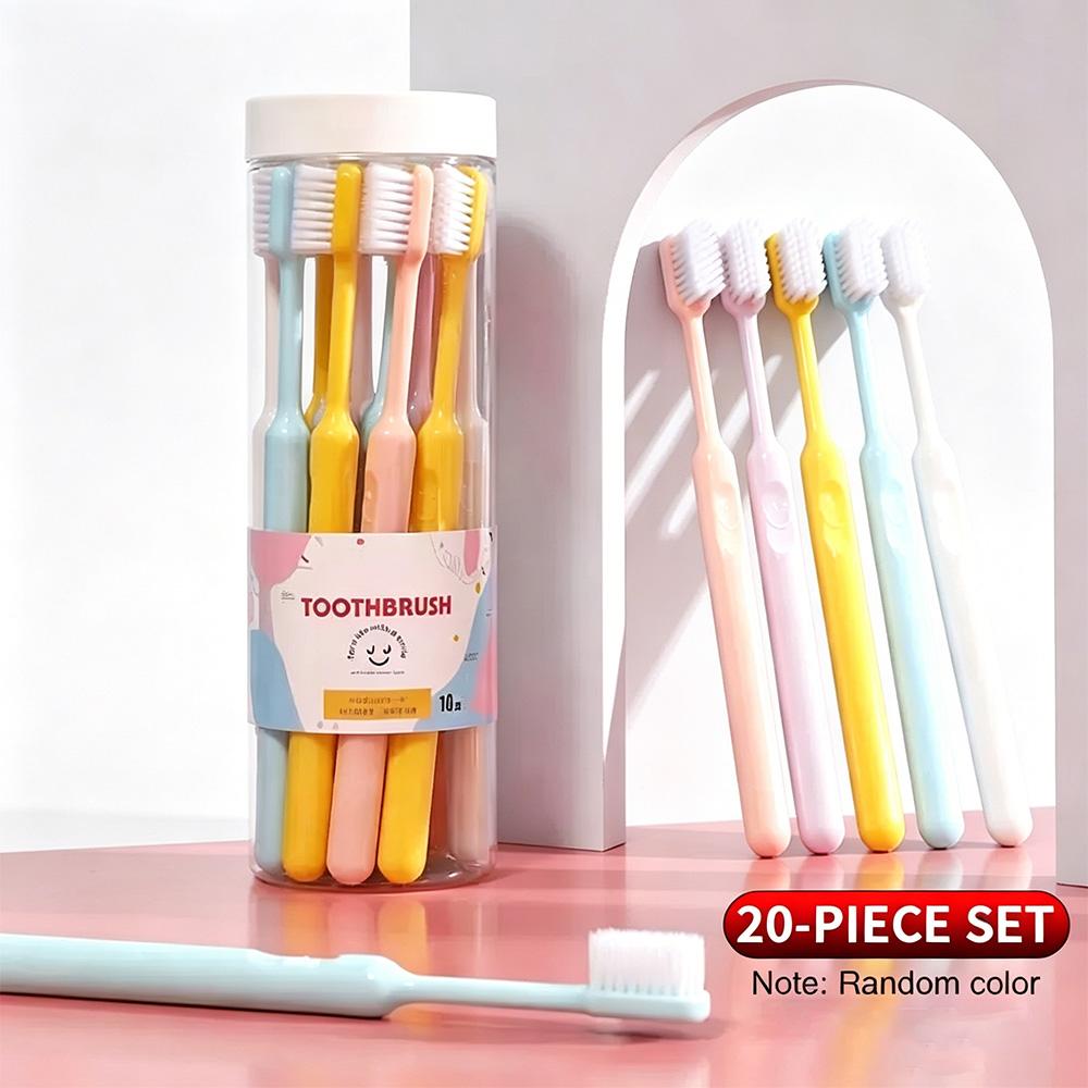 Large Capacity Bucket Toothbrush 10/20 Count, Gentle Soft Bristle Adult Toothbrushes, Ideal for Home Travel Student and Guest Us