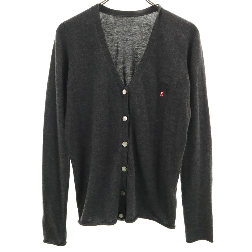 Lucien Pellat-Finet Cashmere 100% Long Sleeve V Neck Knit Cardigan M Women Used