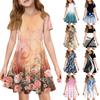 Girl Summer Dress Color & Print Short Sleeve Dress With Pocket Casual Dress Shorts Sleeve Party Dress Easter Day