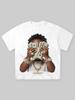 Streetwear Gothic Harajuku Men Short-sleeved New American Character Pattern Print Design Shirt Punk Hip-hop Oversized T Shirt