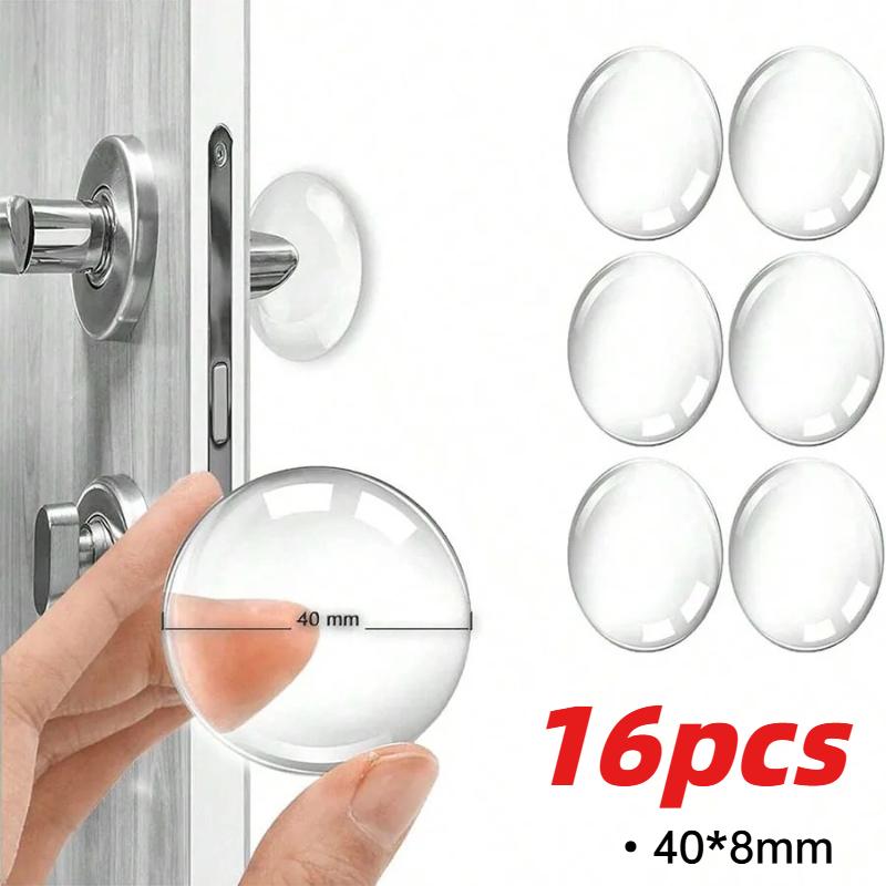 Door Knob Wall Shield Clear Soft Rubber Door Stopper Door Handle Bumper Mute Stickers Wall Protector Muffler Pad Protective Plug