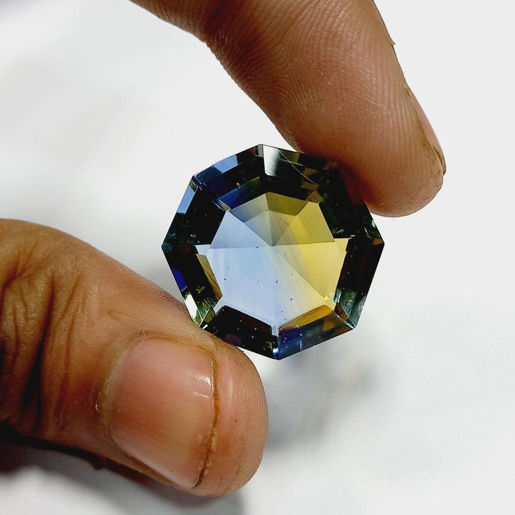 Certified Bolivian Bi-color Ametrine 25 Ct Octagon Faceted Gemstone k838