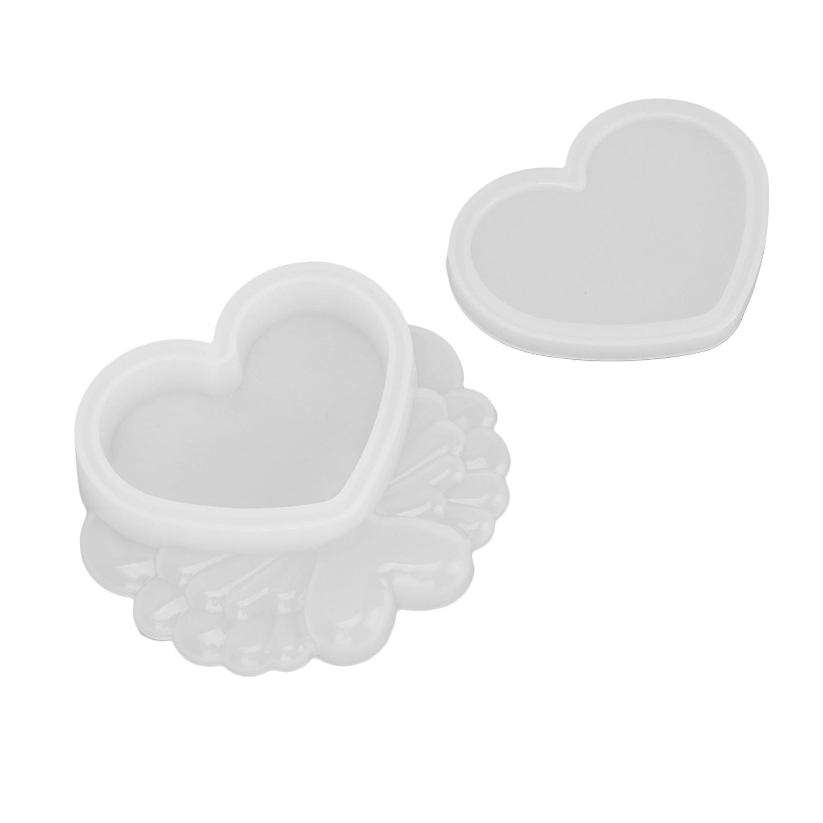 Формы для шкатулок для драгоценностей Силиконовые в форме сердца любви DIY Формы для шкатулок для драгоценностей для изготовления изделий из смолы