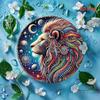 Zodiac Leo Tin Sign Wall Art Round Decor 2D Print Party Metal Plate