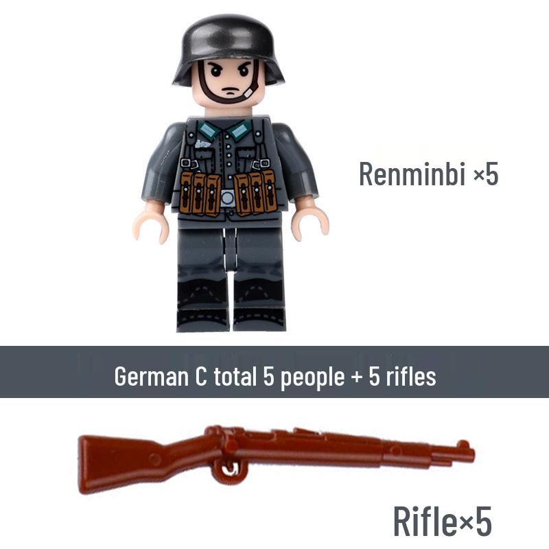 Compatible Lego WWII Military Minifigures: US Army Soldiers with Weapons - Educational Assembly Toys for Boys