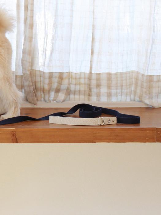 MAISON DE MIU Running Mate Leather&Webbing Lead_White/Navy