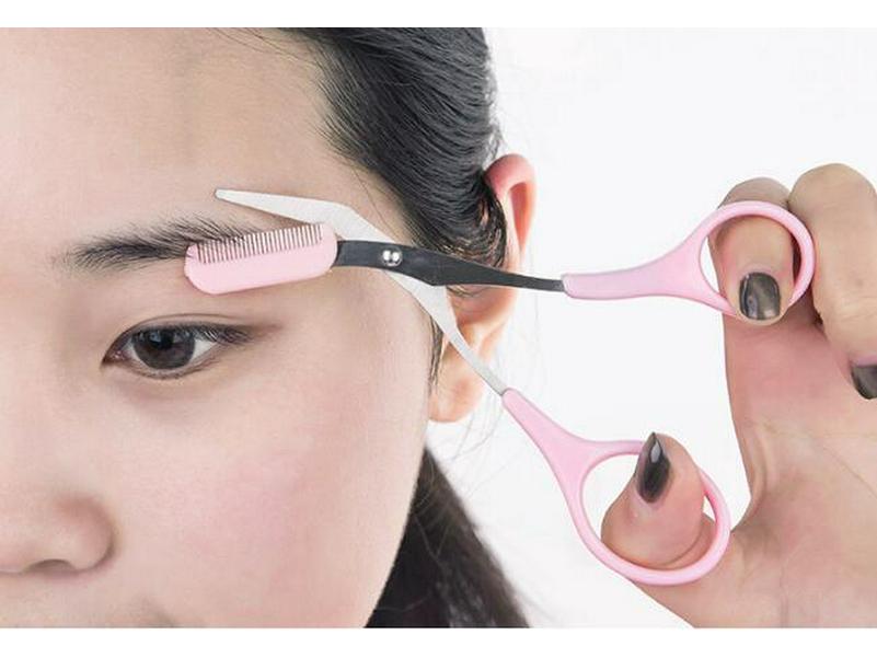 

Набор для коррекции бровей: Ножницы, Триммер и Бритва Инструмент для макияжа Standard Size розовый