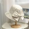 Women's Bowknot Bucket Hat, Double-Sided Reversible Sun Hat for Spring Summer, Foldable Travel Beach Hat for Outdoor Daily Wear
