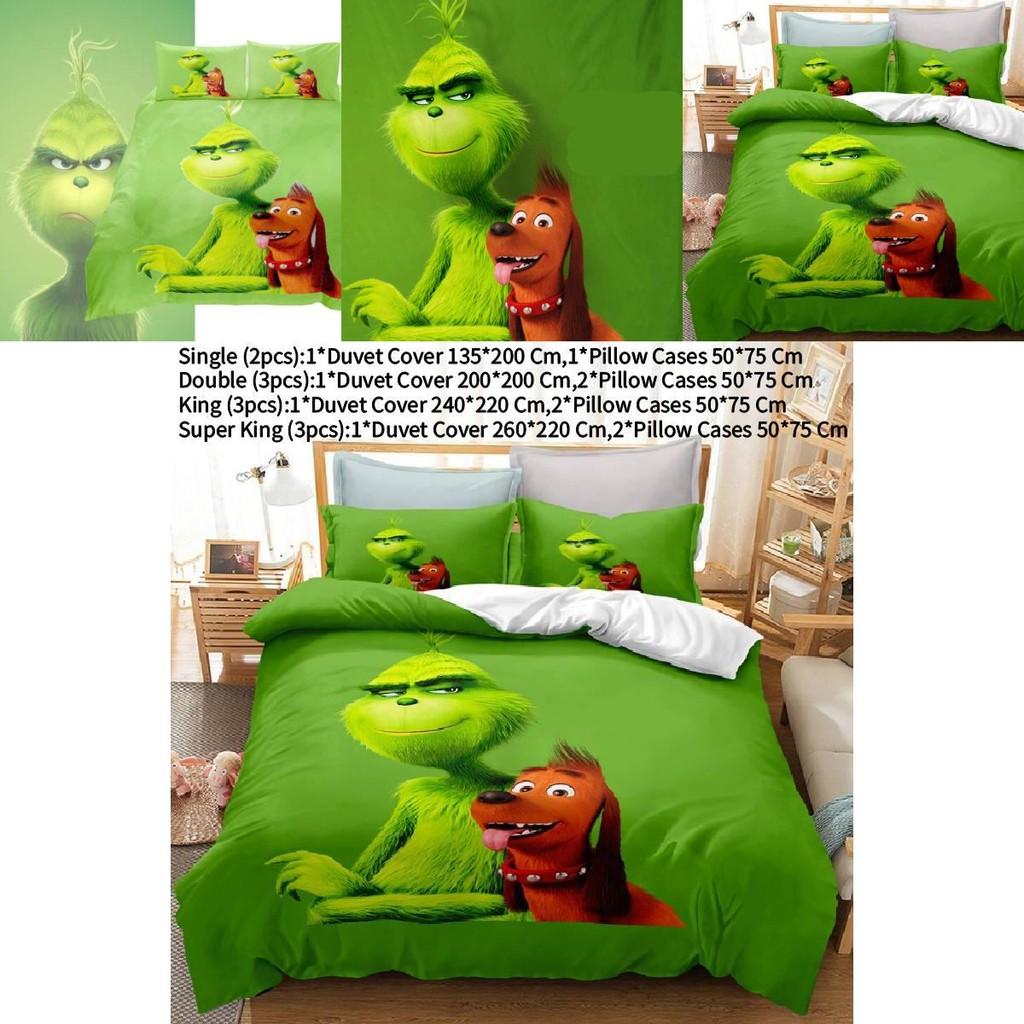 The Grinch Cartoon Character 3d Printed Duvet Cover Set For Modern Bedroom Decor