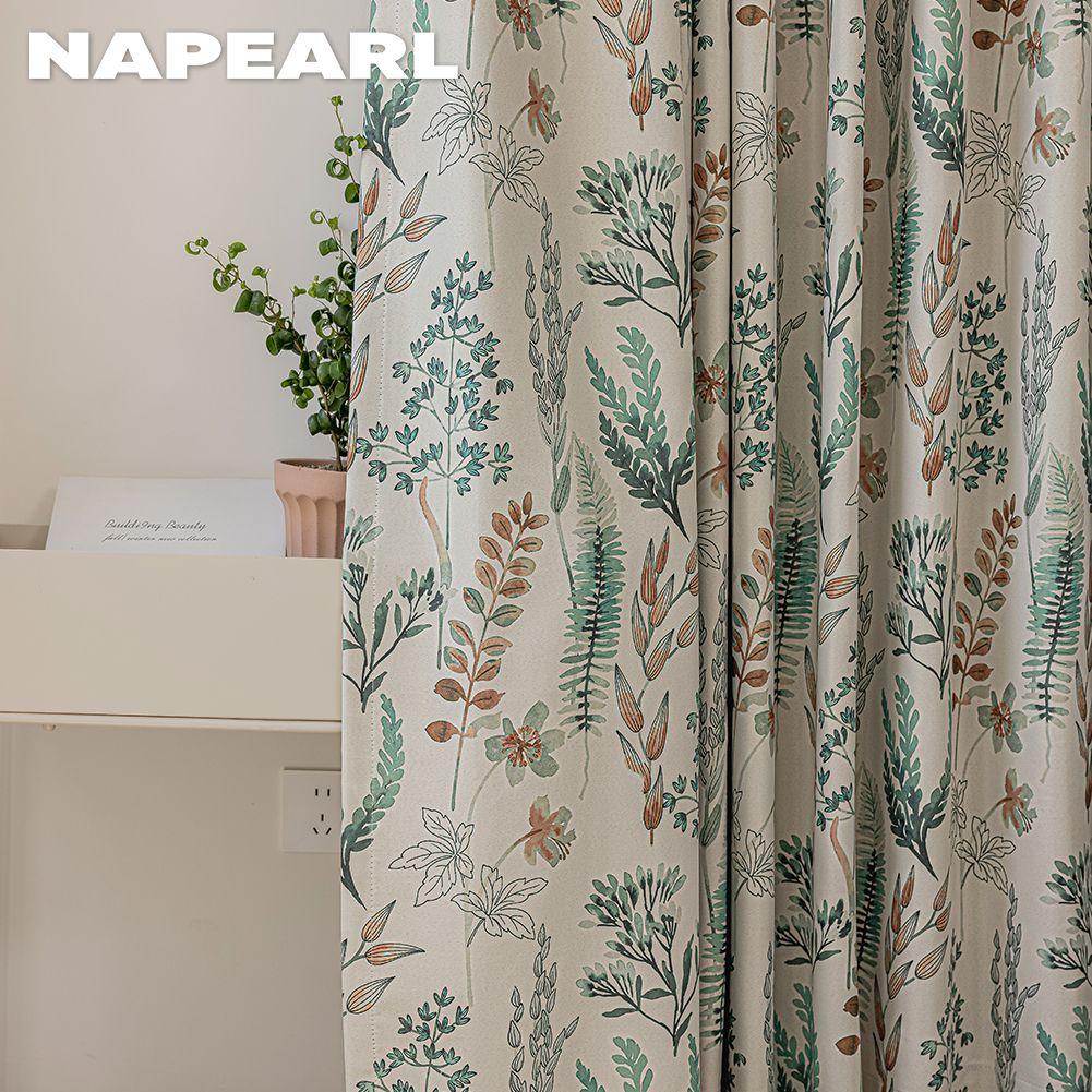 1PC NAPEARL Natural Hand-painted Printed Curtains Nordic Ins Style Blackout Curtains for Bedroom Living Room Balcony Window for Home Decor
