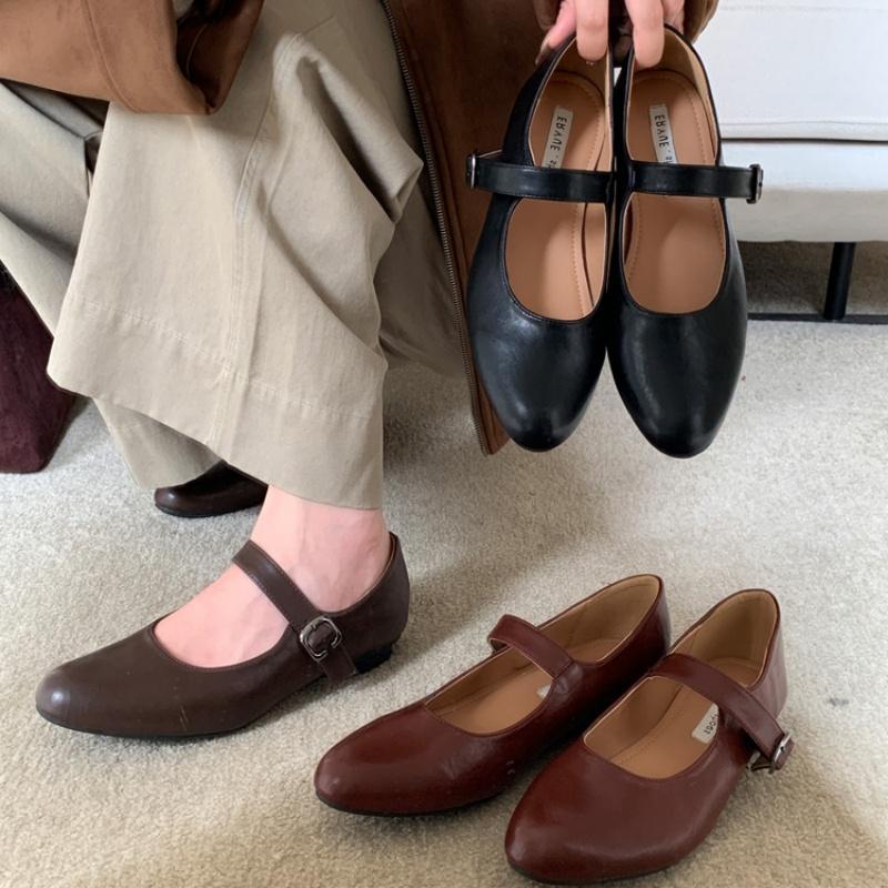 Fashion Bailamos Fashion Women Flats Brand Design Square Toe Women Ballet Shoes Casual Buckle Strap Female Dress Shoes Low Heels Mu