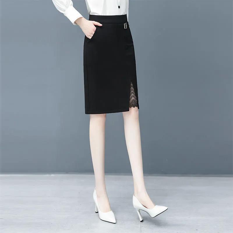 

Черная короткая юбка, женская юбка на весну, лето и осень, юбка с сумкой на бедрах, повседневная юбка для костюма высокого класса S чёрный