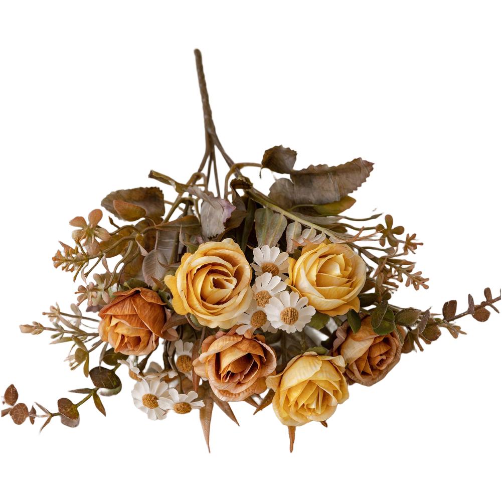 Artificial Rose Bouquet Fake Floral Ornament Complete Set Arrangement