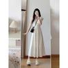 Elegant Polka Dot Puff Sleeve Dress: Slim Waist, Loose A-Line, Korean College Style
