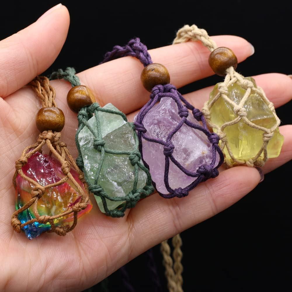 Cross-Border Natural Jade Tree of Life Necklace with Seven-Colored Crushed Stone Crystals