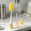 Home Kitchen Gadget 5 in 1 Silicone Cup Brush with Long Handle, Multifunctional Deep Bottle Cleaning Brush, Non-slip Reusable Cleaner for Baby Bottles