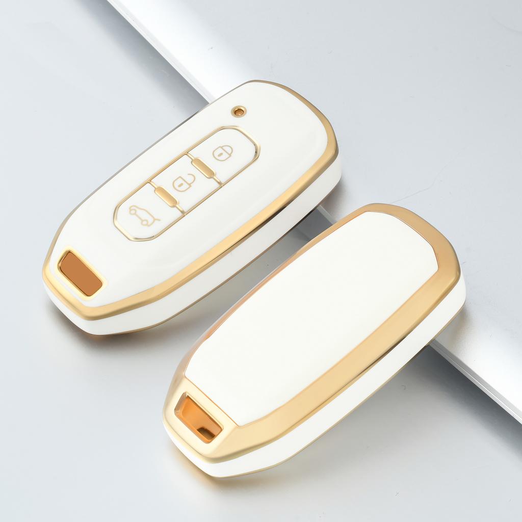 Smart Remote Auto Car Key Case Cover For Ford Territory EV 3 Buttons Key Shell Fob Key Ring TPU Key Protector Accessories