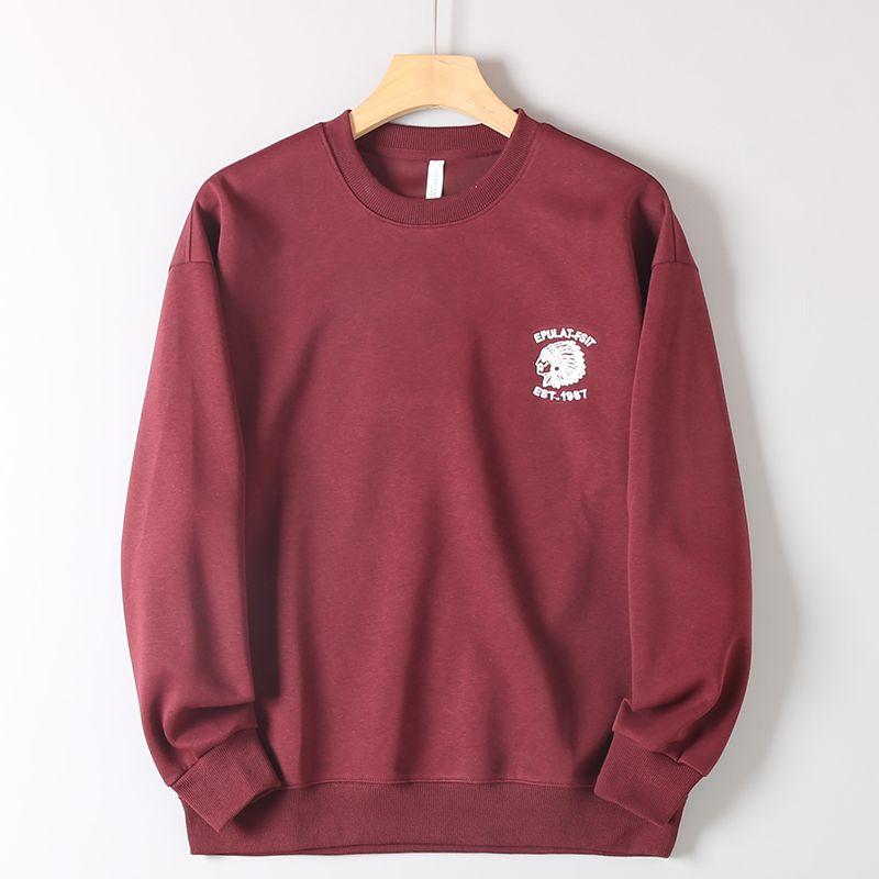 American-Style Casual Indian Embroidered Round-Neck Pullover Sweatshirt, Export Surplus Vintage Loose Long-Sleeve Jacket for Men
