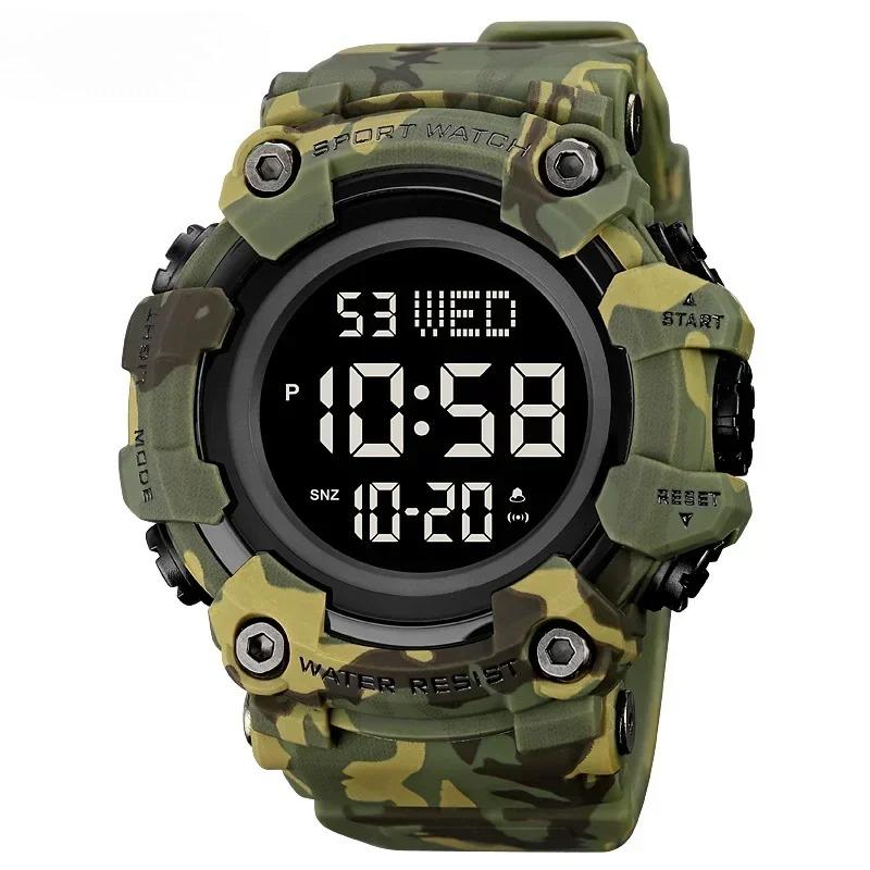 1968 Luxury Digital Stopwatch Military Alarm Clock LED Display Waterproof Wristwatch Sport Watch for Men Reloj Hombre