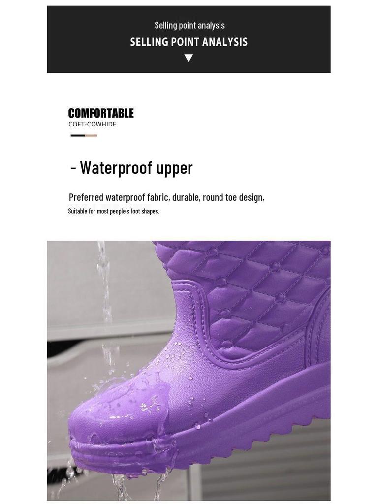 Botas de Neve de EVA Impermeáveis com Forro de Pelúcia: Novo Estilo, Espesso, Antiderrapante, Quente, Sapatos de Inverno