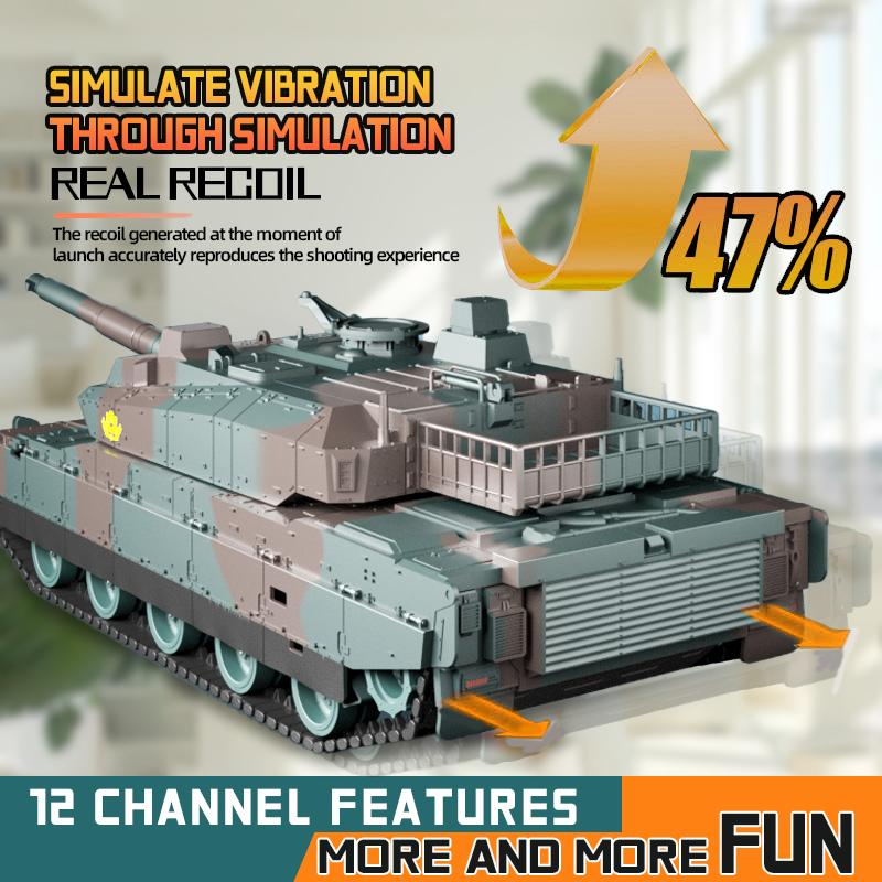 Tongli Children'S Rc Tank Toy Rc Car Rc Vehicle Toy Tank Model Japanese Type 10 Tank Children'S New Year Gift Birthday Gift
