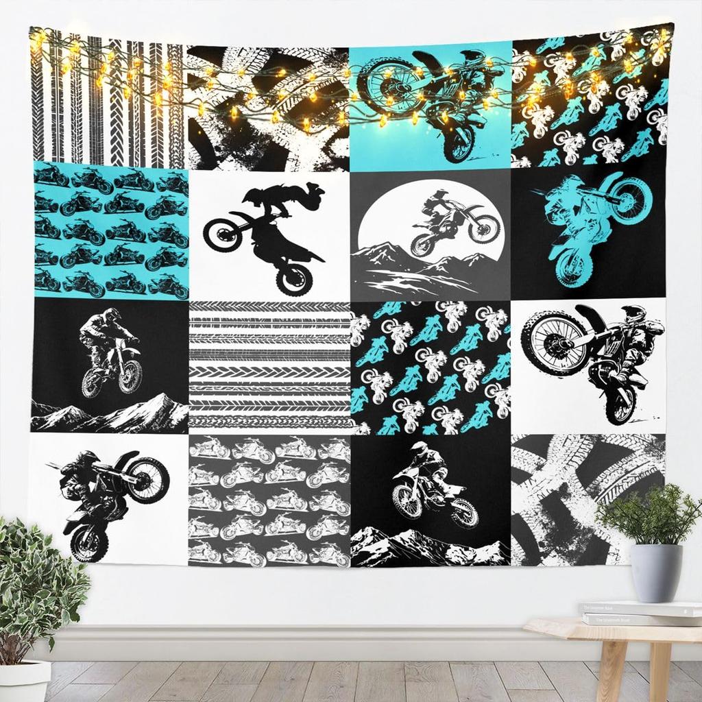 Dragon Tapestry Wall Hanging Western Wild Animal Room Decor Tapestries Kids Boys,Green Blue Purple Aurora Polyester Wall Blanket
