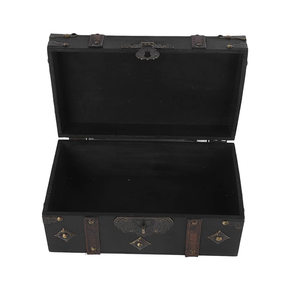 3pcs With Lock Wooden Storage Box Retro Decorative Storage Box Jewelry Trinket Box  For Jewelry