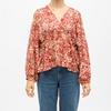 Red V-neck Blouse Paisley Pattern Berenice Woman