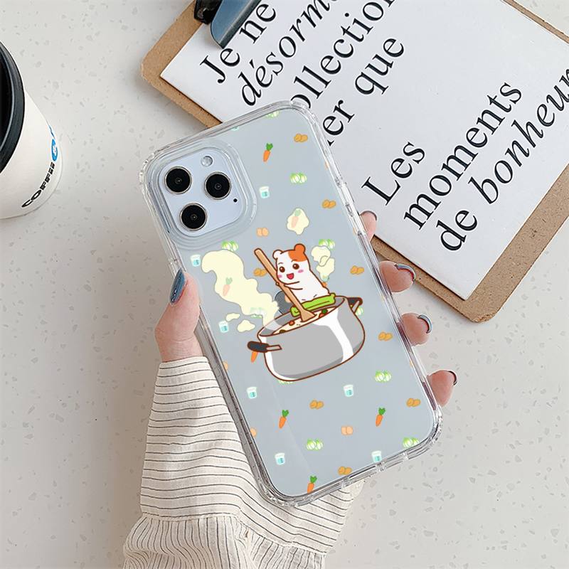 Oruchuban Ebichu Etui na telefon dla iPhone 11 12 Mini 13 14 Pro XS Max X 8 7 6s Plus 5 SE XR Przezroczysta obudowa