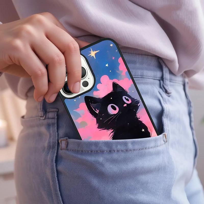 Cartoon Cat Phone Case For iPhone 17 Air 15 16e 14 13 Pro Max Coque 12 11 Pro Max PLUS Cover