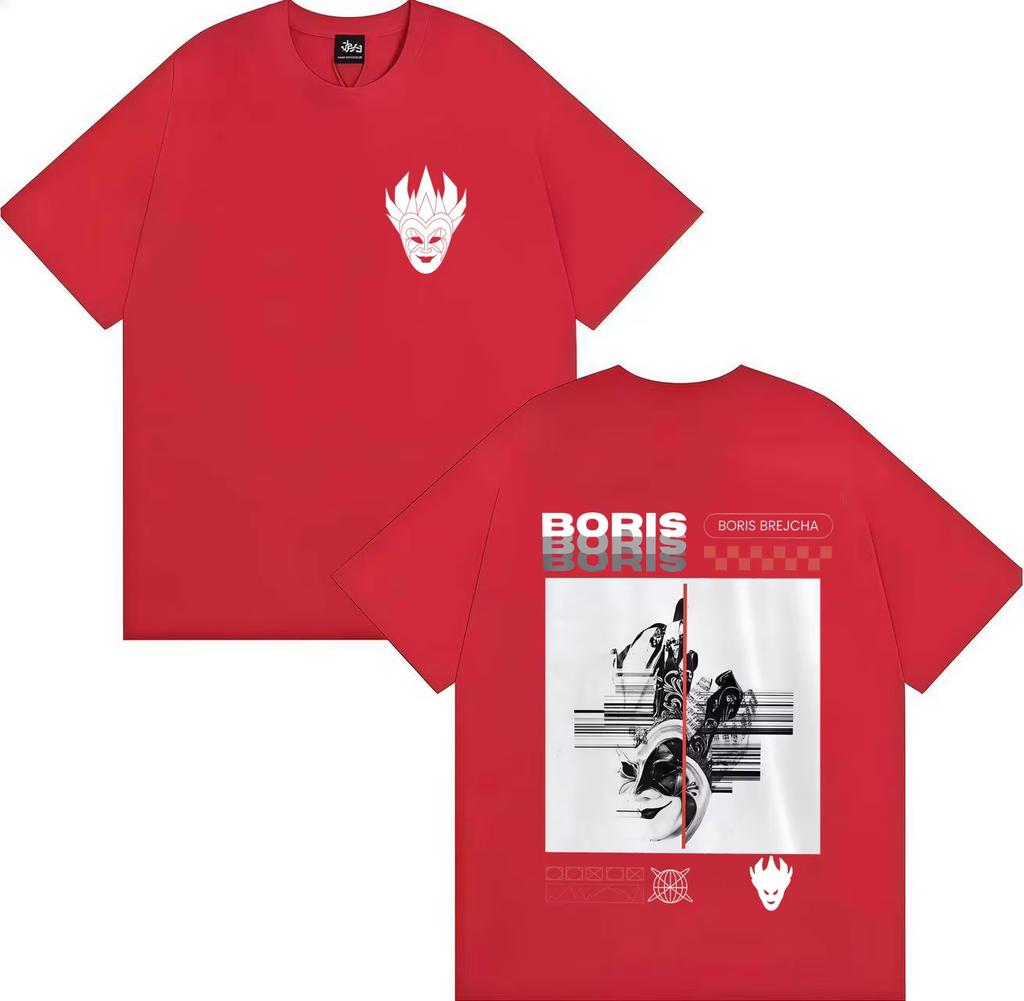 De 2026 Boris Brejcha Reflection Tours Meest Verkochte Gotische Mannen en Vrouwen Zomer Puur Katoen Bedrukte T-shirts Ins