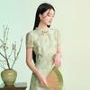 Sancai New Chinese Style Faux Two-Piece A-Line Dress